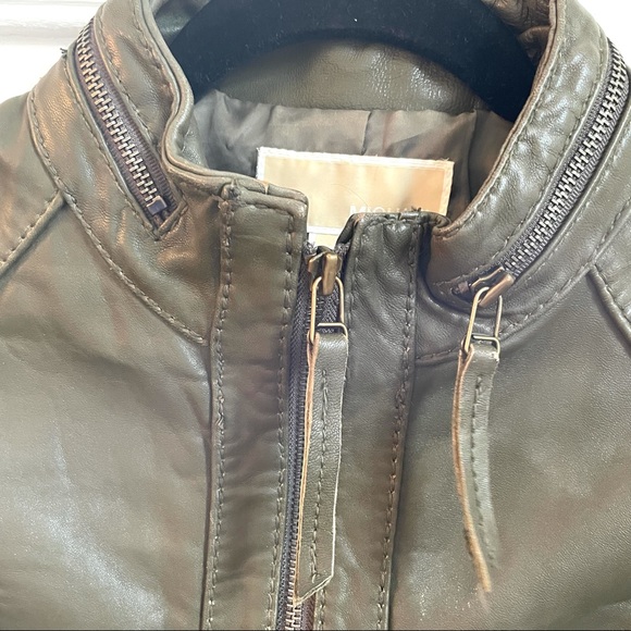 MICHAEL Michael Kors Faux Leather Bomber Jacket - Picture 6 of 10